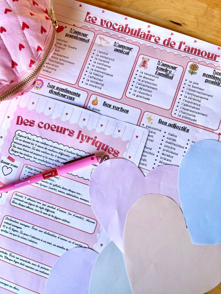 Des coeurs lyriques: exercices d’écriture